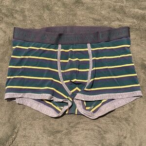 American Eagle Outfitters Men's Boxer Briefs - Green and Yellow Stripes
